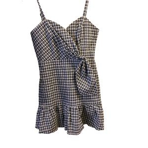 PARKER NWT Black & White Plaid Seersucker Gingham Dress
